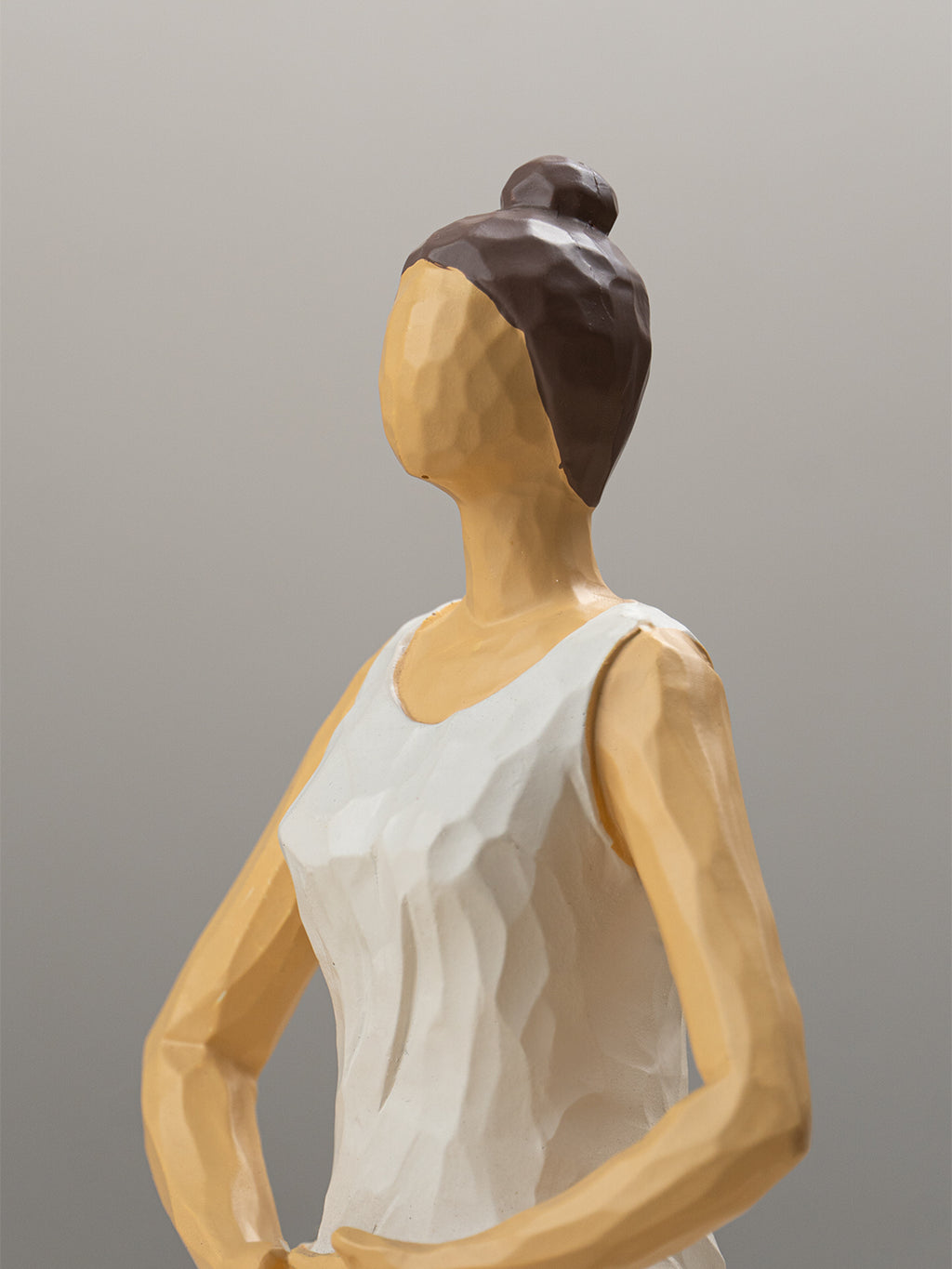 Yoga Figurine in White with Neutral Accents