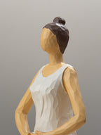 Yoga Figurine in White with Neutral Accents