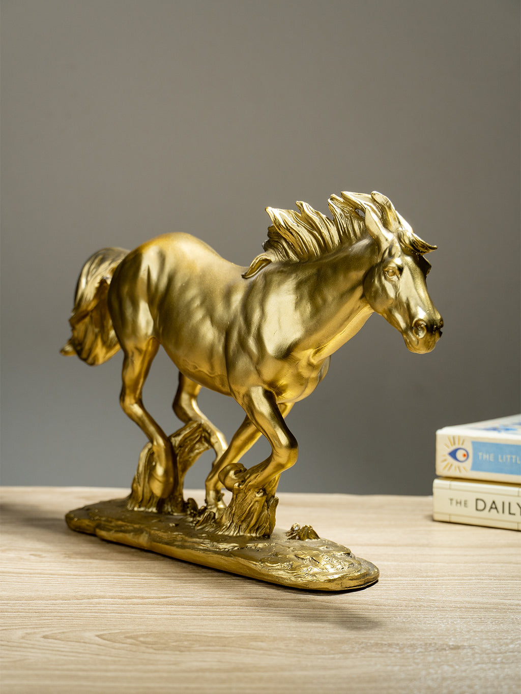 Golden Galloping Horse Figurine