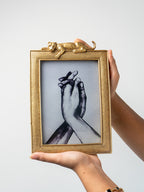 Gold Textured Photo Frame with Leopard Detail