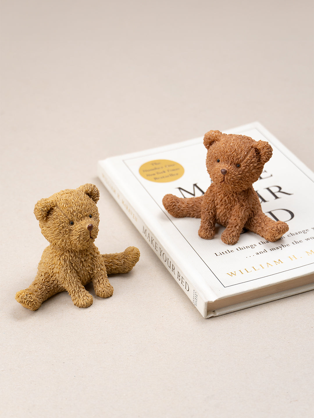 Brown and Yellow Sitting Teddy Bear | Set of 2