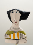 Abstract Woman Sculpture with Orange Striped Fish