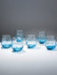 Ocean Blue Geometric Glasses - Set of 6