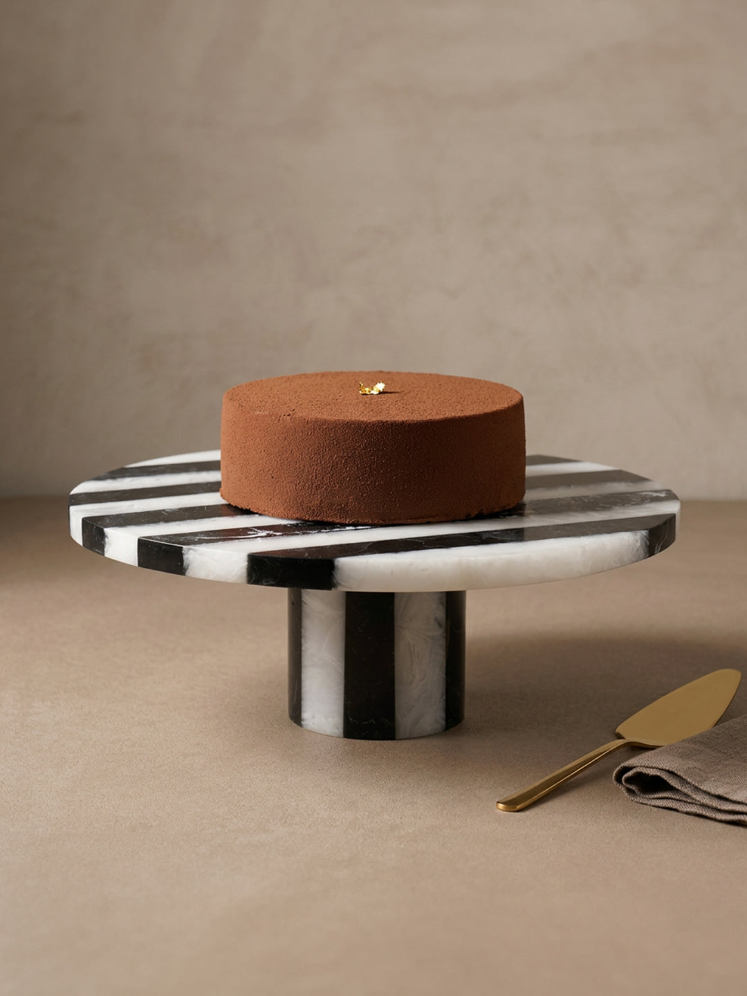 Modern Monochrome Striped Cake Stand Secondary image
