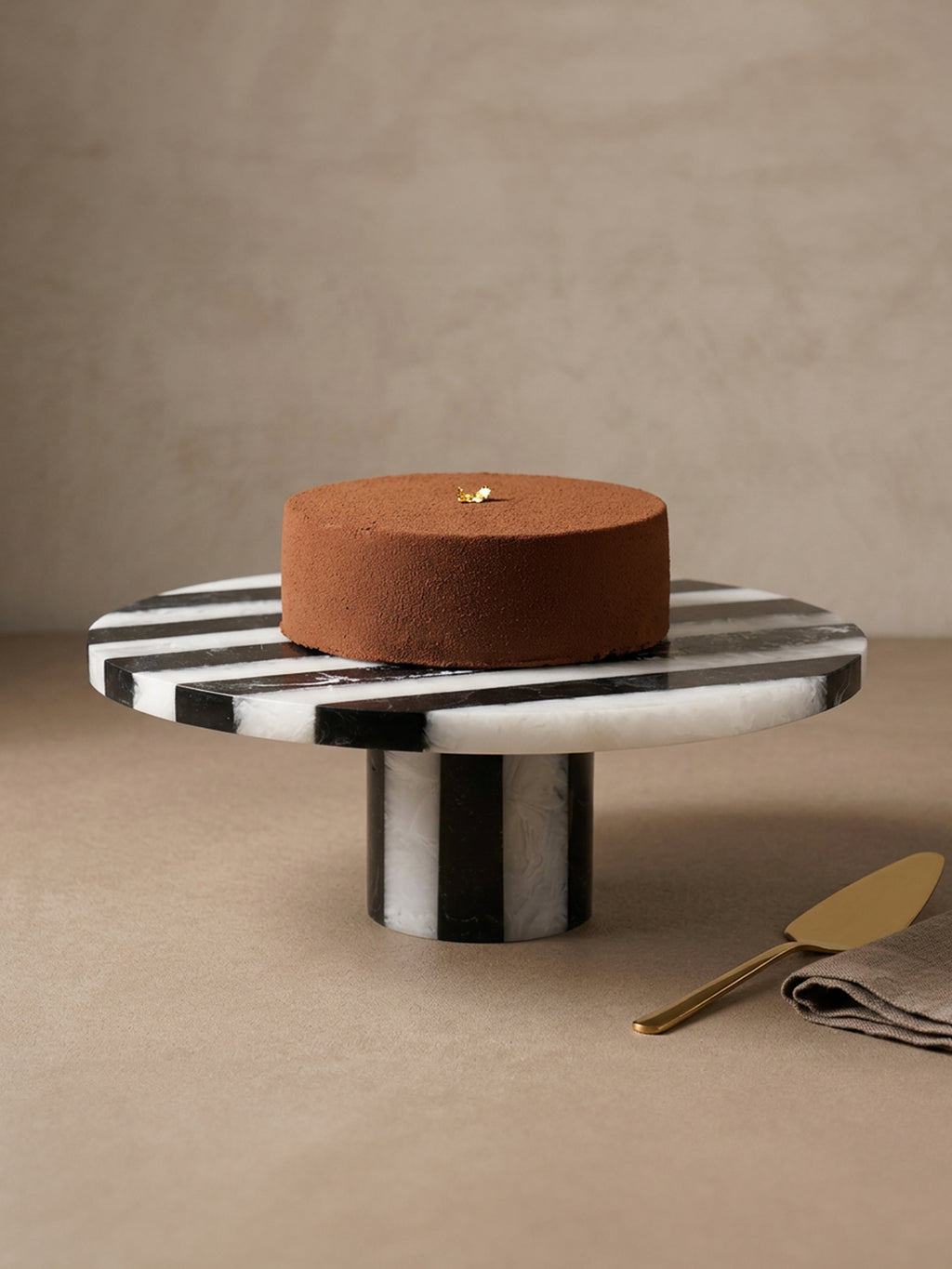Modern Monochrome Striped Cake Stand