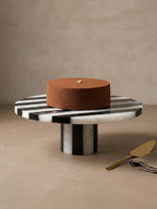 Modern Monochrome Striped Cake Stand