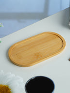 Black and Bamboo Ceramic Bathroom Set of 2
