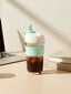 Iced Coffee Sipper with Mint Silicone Grip