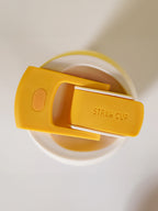 Orange Grip Glass Sipper with Built-In Straw