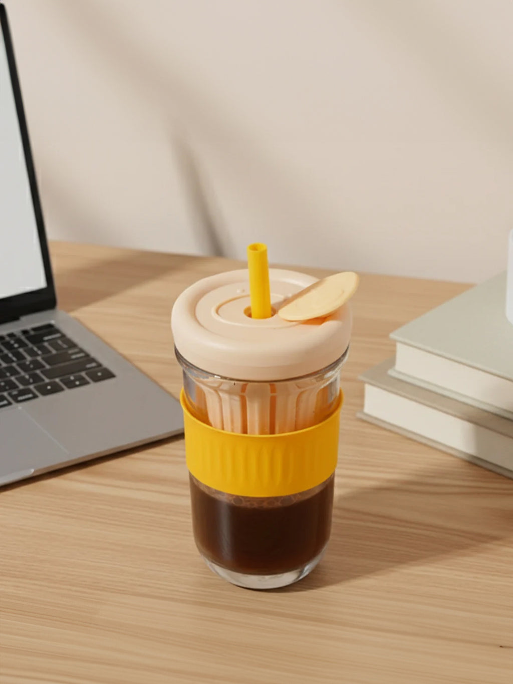 Orange Silicone Grip Sipper with Infuser