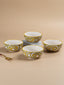 Hand-Painted Yellow Ceramic Bowls - Set of 4