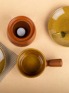 Golden Color Round Fondue Pot