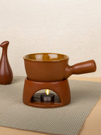 Golden Color Round Fondue Pot