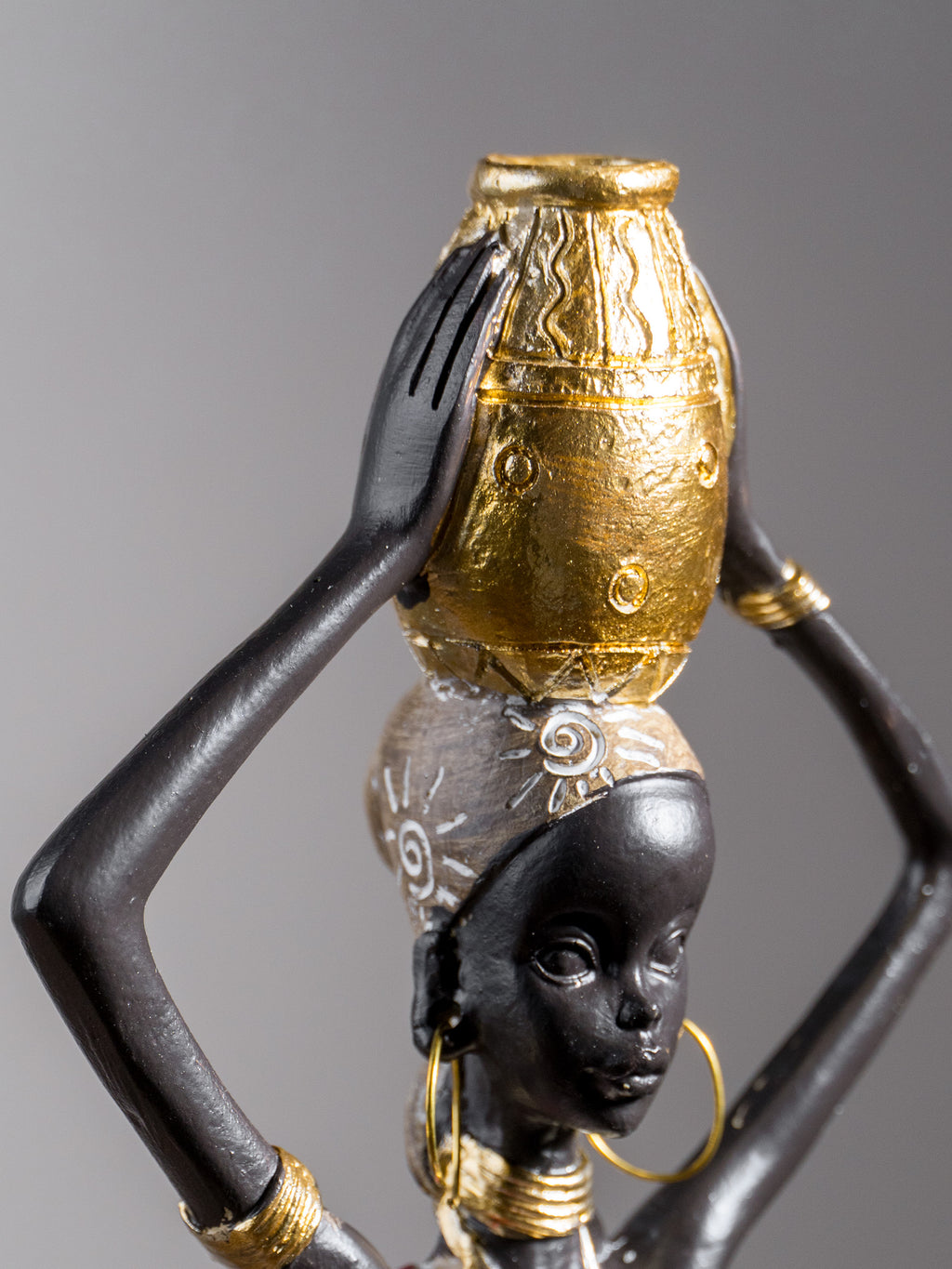 African Tribal Woman Figurine – Water Pot on Head
