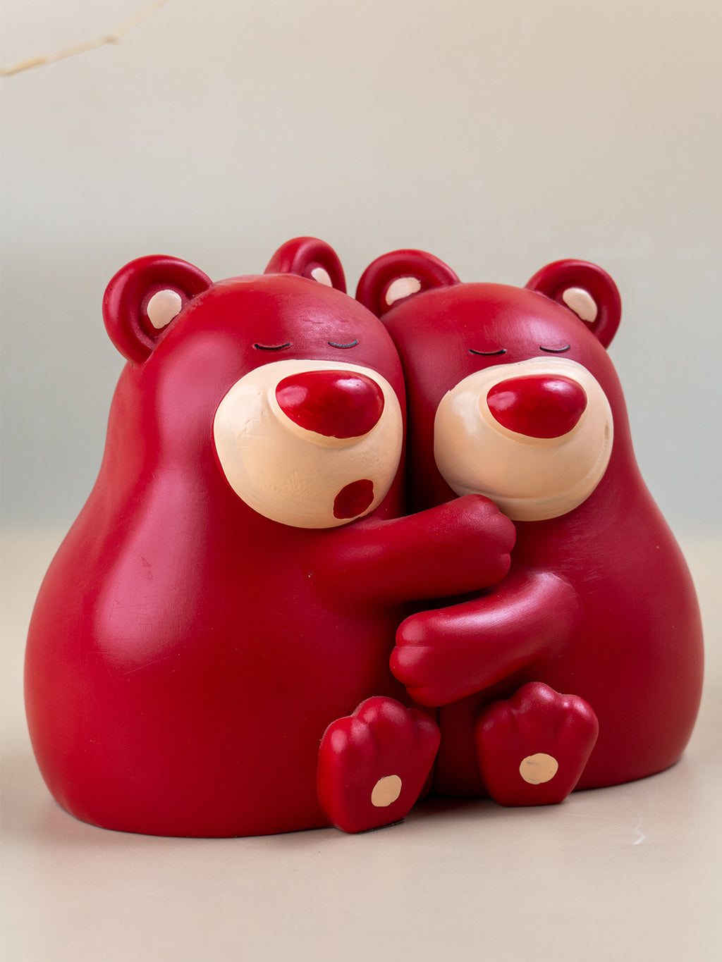 Adorable Red Bear Hug Bookends