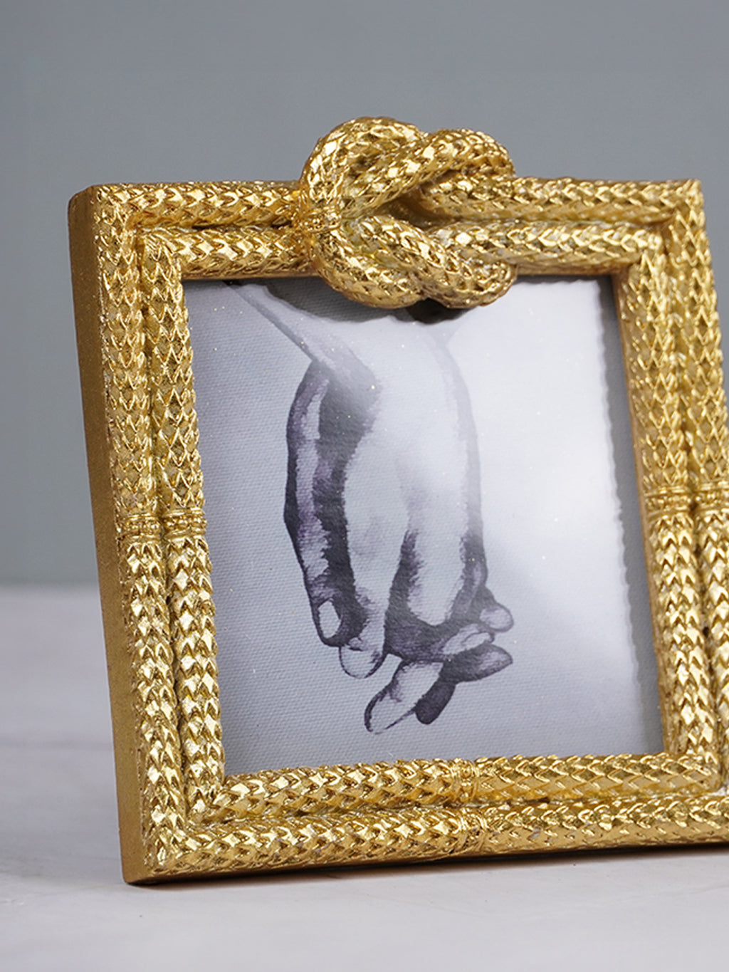 Gold Textured Photo Frame with Knot Detail