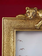 Gold Textured Photo Frame with Leopard Detail