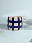 Blue and White Checkered Ceramic Mugs