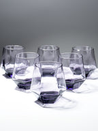 Purple Modern Geometric Glass Tumbler Set – 6-Piece