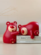 Adorable Red Bear Hug Bookends