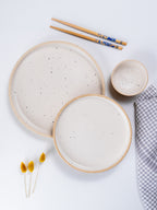 Speckled Beige Ceramic Dinner Set – Set of 18