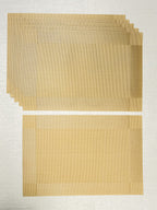 Gold Rectangular Table Mat with Textured Weave