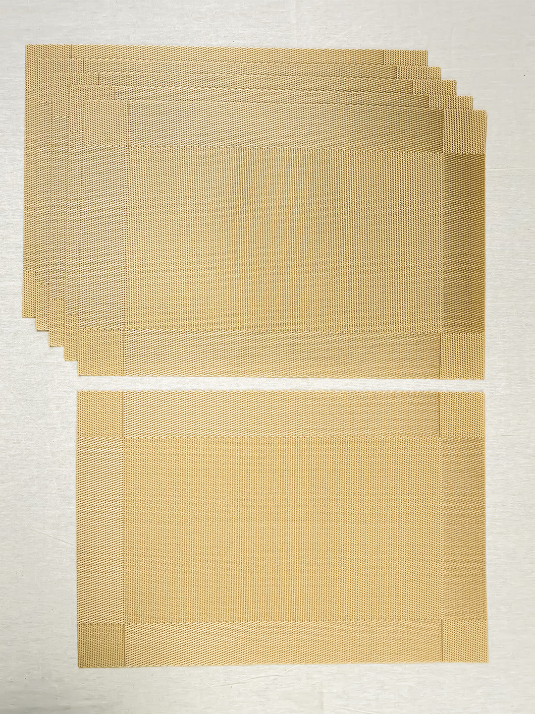 Gold Rectangular Table Mat with Textured Weave