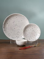 Speckled White Minimalist Ceramic Dinner Set of 20