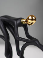 Black and Silver Cyclist Sculpture