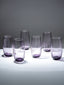 Lilac-Tint Ribbed Tall Glasses - Set of 6