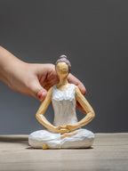 Yoga Figurine in White with Neutral Accents
