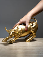 Gold Charging Bull Sculpture