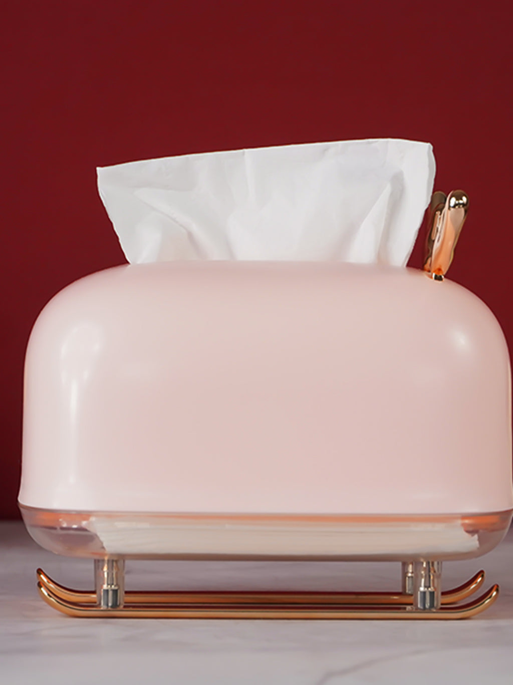 Pink Tissue Holder with Butterfly Accent