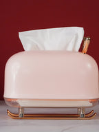Pink Tissue Holder with Butterfly Accent