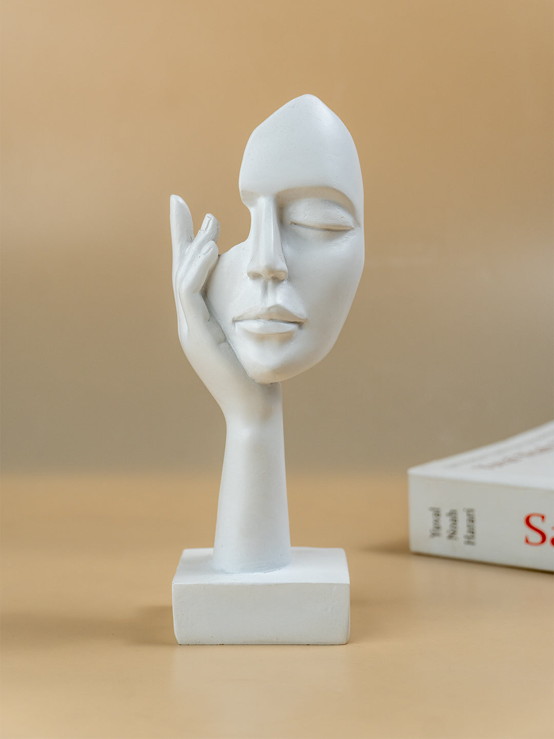 White Abstract Face Sculptures Set of 3