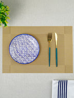 Gold Rectangular Table Mat with Textured Weave