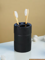 Matte Black Textured Ceramic Bathroom Set of 4