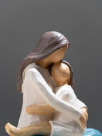 Mother and Daughter Figurine in Neutral Tones