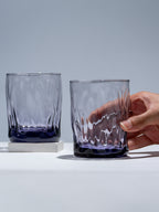 Amethyst Purple Wavy Textured Drinking Glasses - Set of 6
