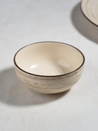 Cream Ceramic Spiral Dinner Set - Set of 18