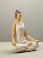Yoga Figurine in White with Textured Finish