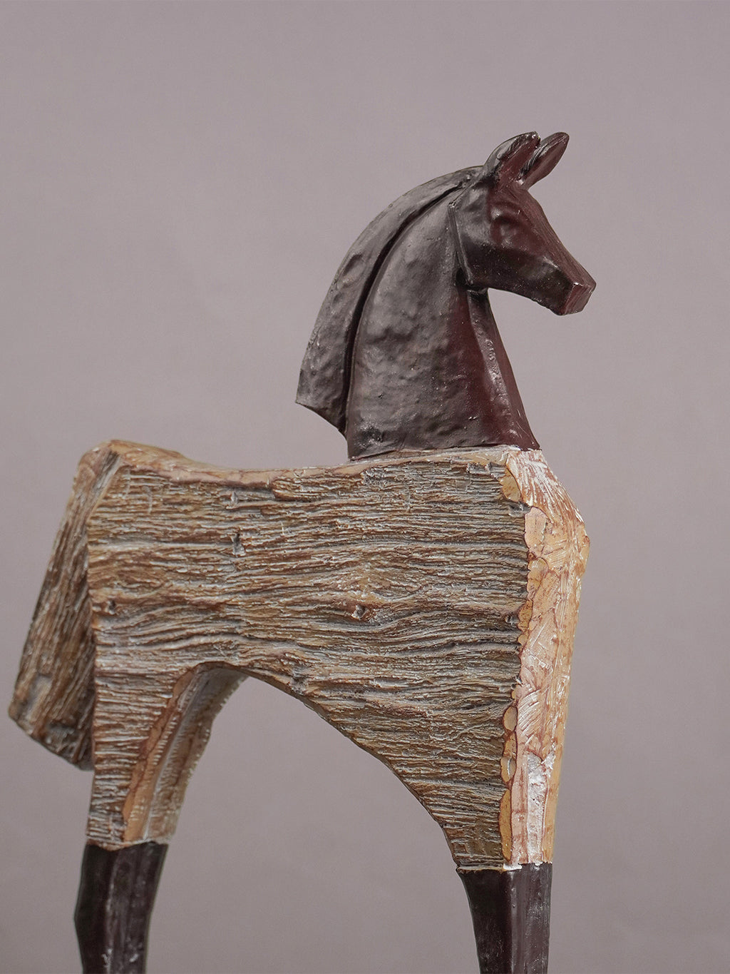 Rustic Horsewood Showpiece