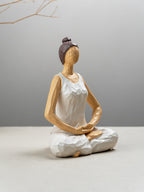Yoga Figurine in White with Neutral Accents