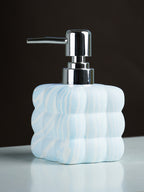 Blue and White Swirl Ceramic Soap Dispenser