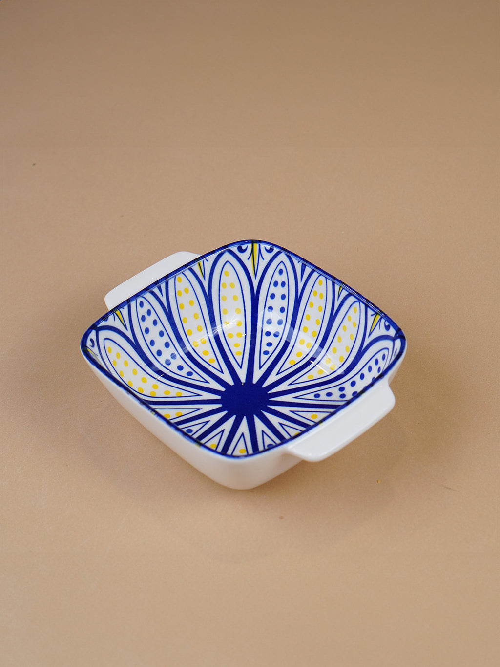 Blue & Yellow Dusk Square Ceramic Bowls Set of 2