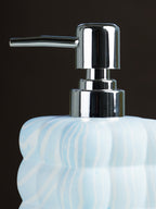 Blue and White Swirl Ceramic Soap Dispenser