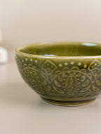 Green Ceramic Latte Mugs with Design