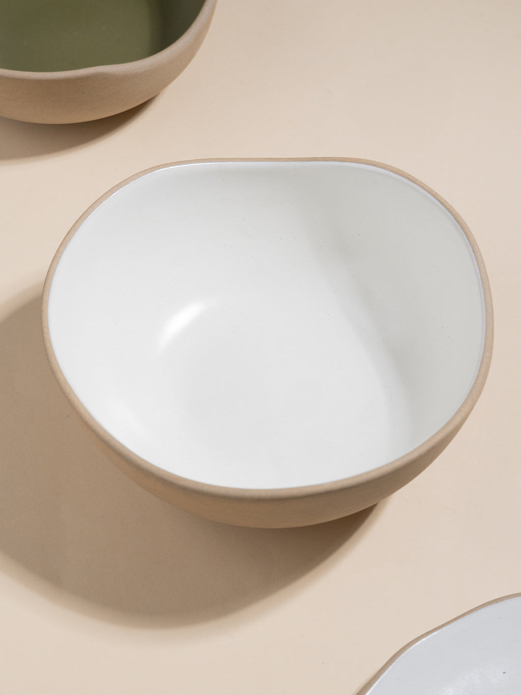 Olive Green & Beige Mix Ceramic Dinner Set of 23