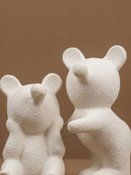White Bear-Shaped Bookends