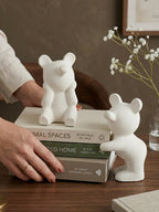 White Bear-Shaped Bookends
